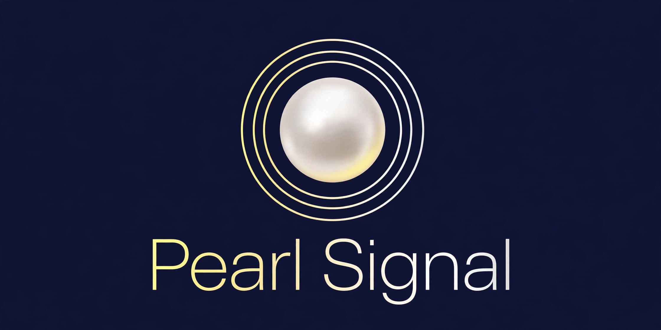 Pearl Signal logo — a pearl ringed by three concentric circles above the words “Pearl Signal” in a butter-yellow-to-white ombre